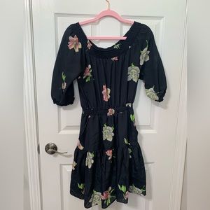 LAST CHANCE - Navy Floral Anthropologie Dress